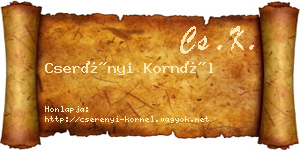 Cserényi Kornél névjegykártya