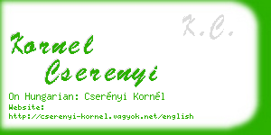 kornel cserenyi business card
